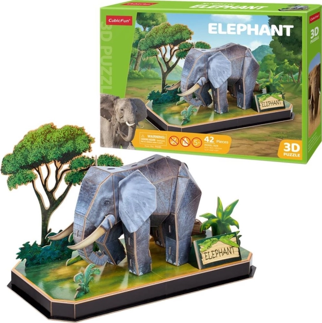 Rompecabezas 3D amigos animales – elefante, 42 piezas