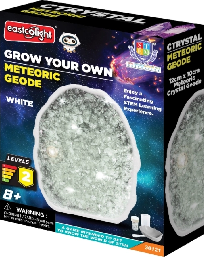 Geoda meteorítica Eastcolight para cultivar cristales blanca