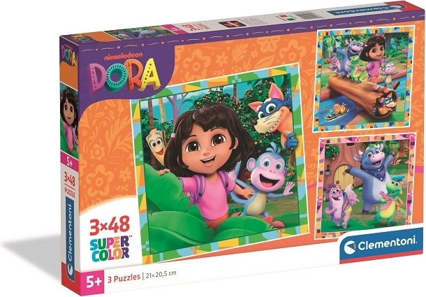 Puzzle Clementoni Dora 3×48 piezas SuperColor