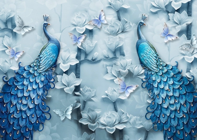 Puzzle Pavos azules 1000 piezas