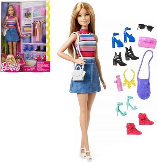 Muñeca Barbie con botas y armario