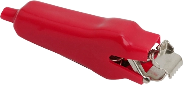Pinza de cocodrilo con aislamiento de PVC rojo