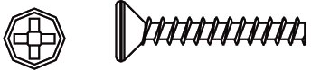 Tornillos autorroscantes Phillips con cabeza avellanada para Voltage, Major, Tiger y Hoolk - 8 unidades