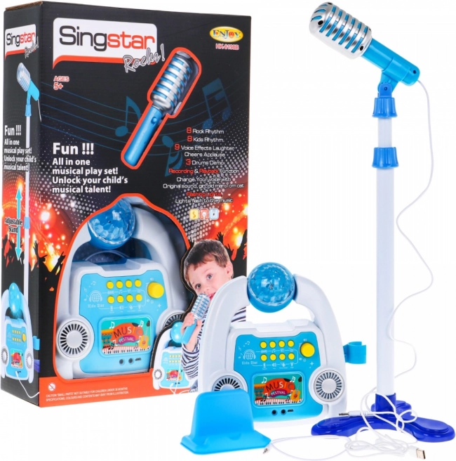 Set de karaoke infantil con micrófono y soporte