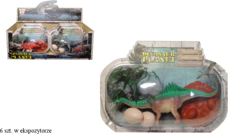 Figura de dinosaurio con nido y huevitos