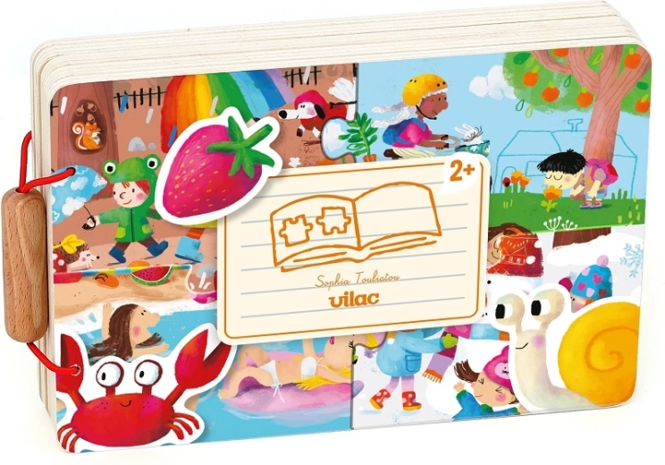 Vilac libro de madera con puzle: las cuatro estaciones