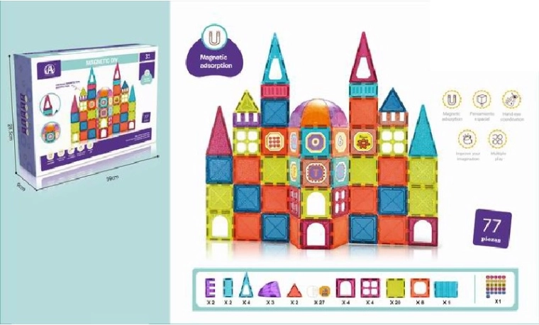 Construcción magnética 3D – 77 piezas