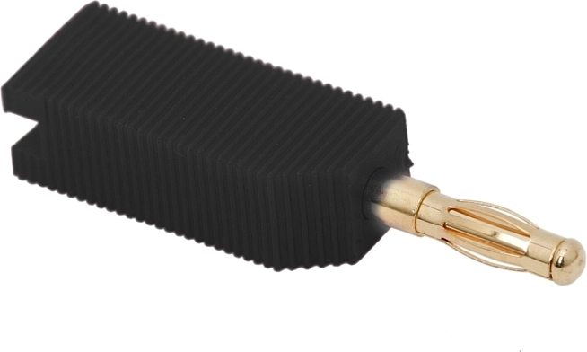 Conector banana chapado en oro de 4 mm, negro