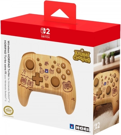 Mando inalámbrico HORIPAD Turbo Animal Crossing Wood Brown para Nintendo Switch