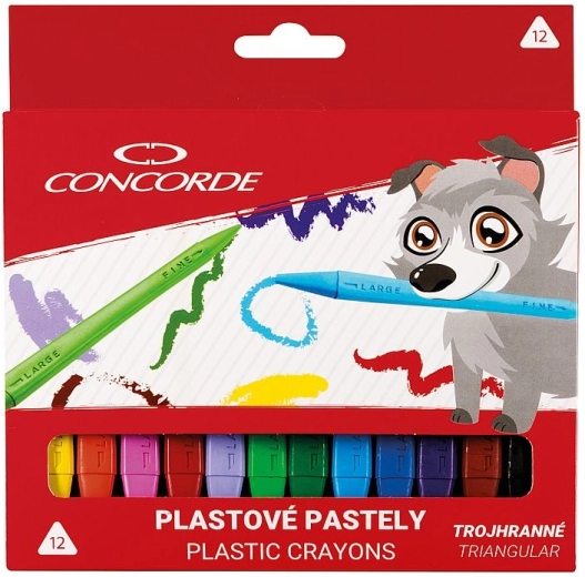 Pasteles de plástico triangulares CONCORDE, 12 colores