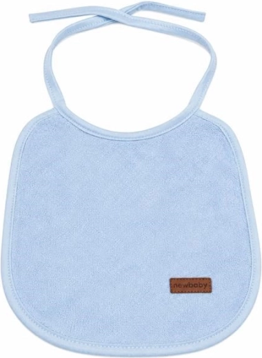Babero infantil de felpa New Baby con forro de PVC azul
