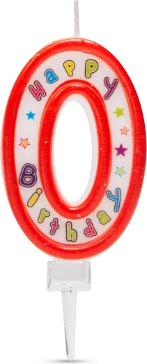 Vela para tarta con forma de número 0