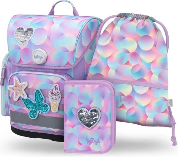 Baagl set escolar 3 uds Ergo Candy – cartera, estuche y bolsa
