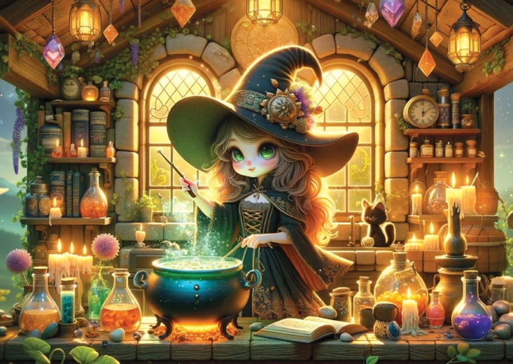 Puzzle YAZZ brujita adorable 1000 piezas