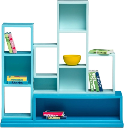 Estantería para libros Lundby para casa de muñecas con 10 libros