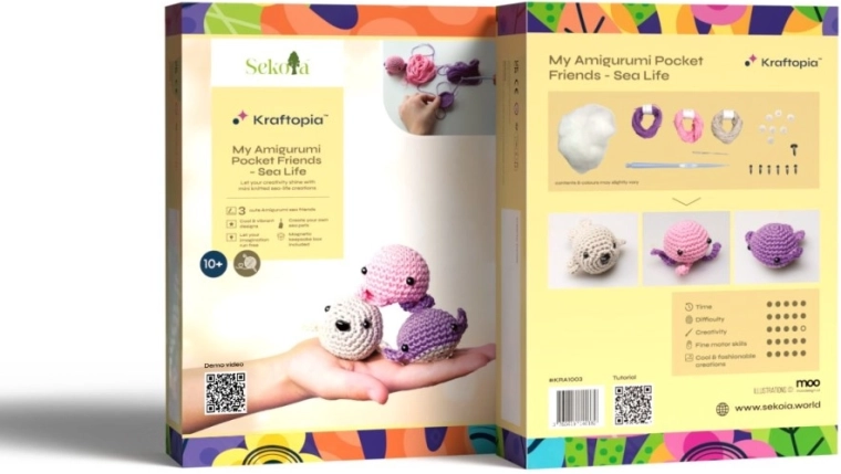 Sekoia Kraftopia kit de ganchillo amigurumi de animales marinos