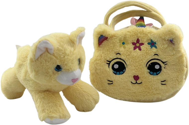Bolso de peluche con forma de gato con el peluche Olivia