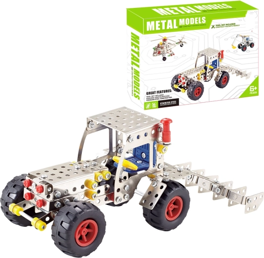 Kit de construcción metálico de tractor, 226 piezas