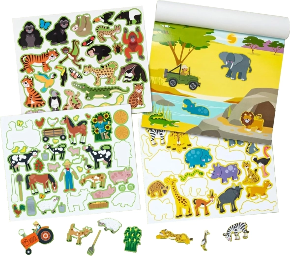 Bloc de pegatinas de hábitats de animales – pegatinas reutilizables MELISSA & DOUG