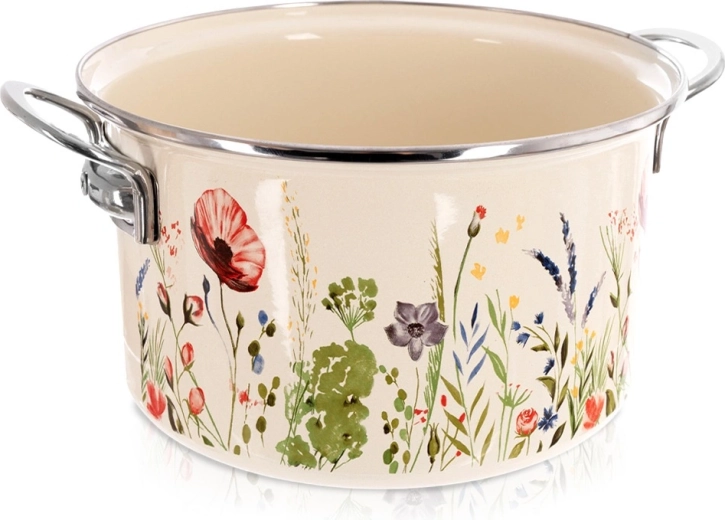 Olla esmaltada color crema Maki 26 cm, 6,5 l