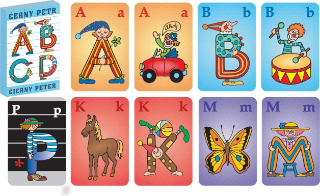 Cartas Černý Petr Abecedario