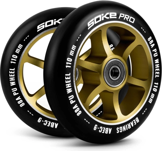 Ruedas para patinete 110 mm doradas (2 uds) SOKE