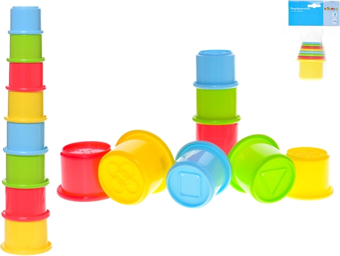 Vasos apilables: pirámide de colores para bebés