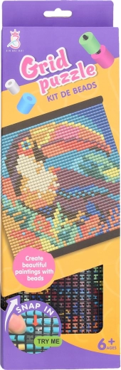 Mosaico de cuentas tucán 31 × 32,5 cm