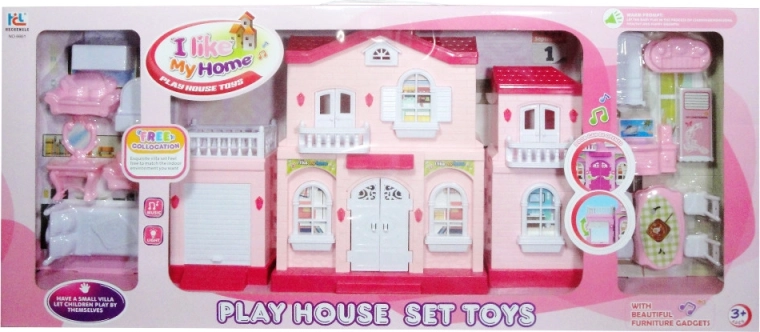 Casita de plástico para muñecas con luces y sonidos