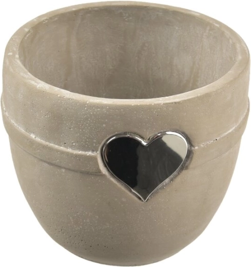 Macetero de hormigón con forma de corazón, gris 15 × 15 × 13 cm