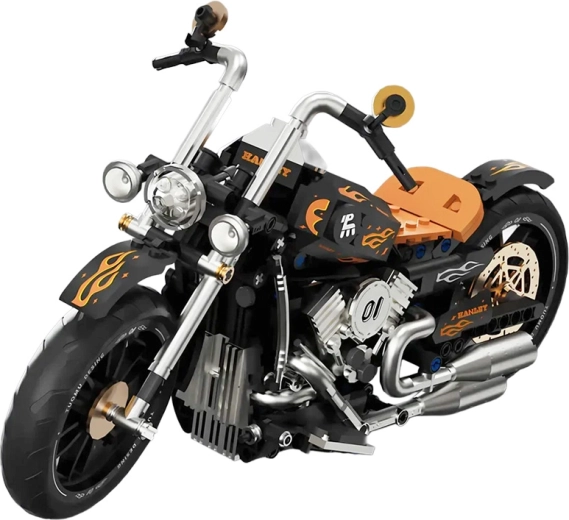 Kit de construcción de motocicleta negra, 455 piezas
