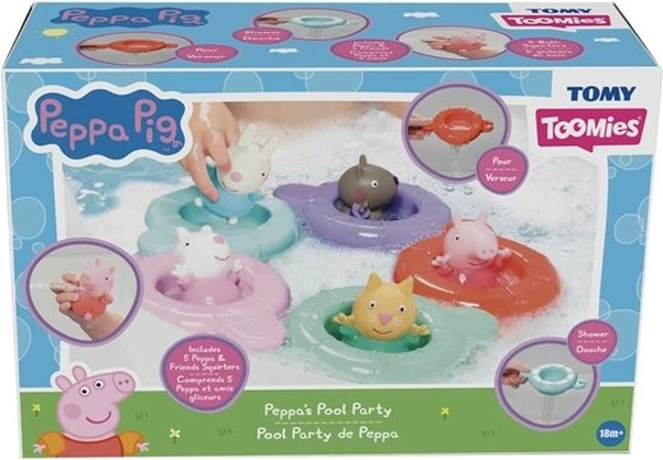 Tomy Peppa Pig juguete de baño con aros flotantes y fuente
