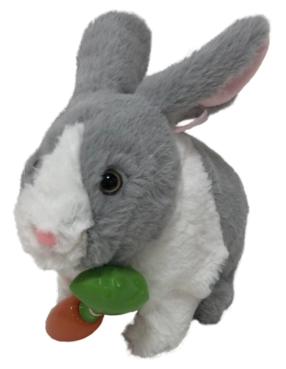 Conejito interactivo Ouško de peluche gris