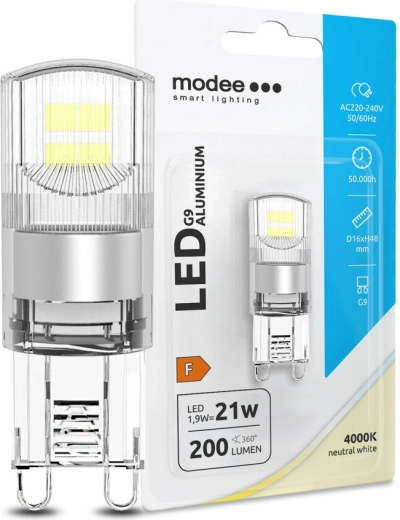 Bombilla LED G9 de aluminio 1,9 W blanco neutro MODEE