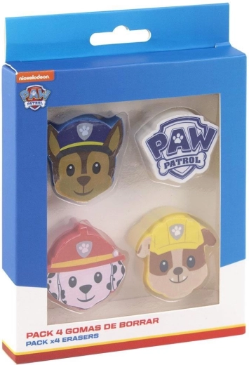 Set de gomas Patrulla Canina (Paw Patrol) 4 uds.