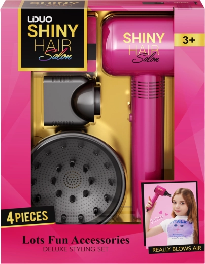 Set de peluquería con secador con sonido, 4 piezas