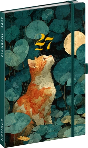 Notique Planbook gato 2027 – agenda y cuaderno de notas 13 × 21 cm