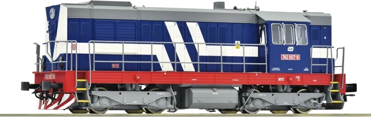 Locomotora diésel Roco ČD 742 007-8 «Kocour» H0, digital con sonido