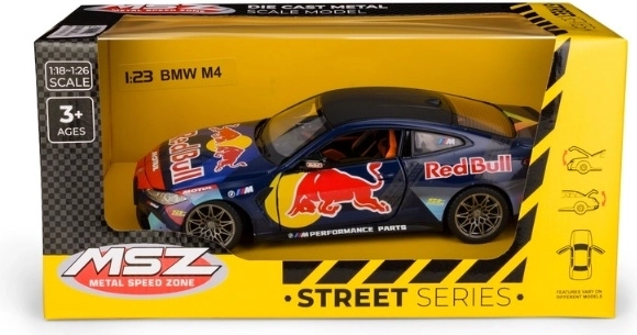 Modelo de coche MSZ BMW M4 Red Bull a escala 1:23