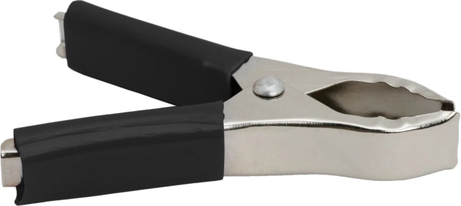 Pinza cocodrilo extra grande con aislamiento de PVC negro de 75 mm