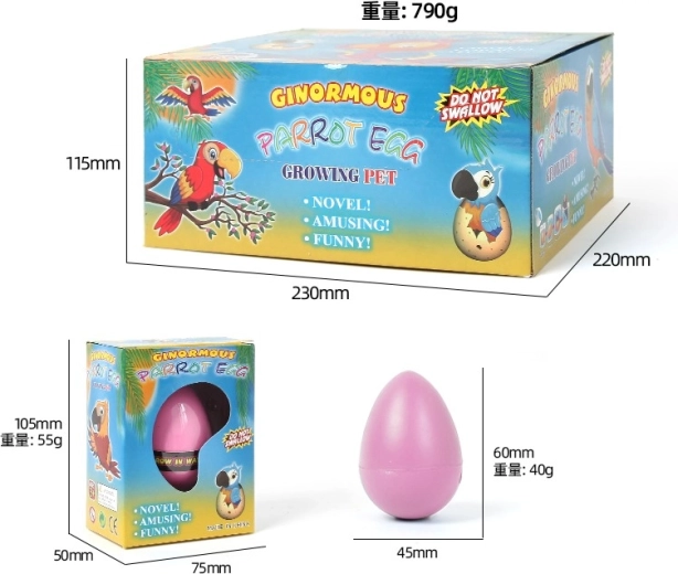 Huevo creciente – loro 6,5 cm