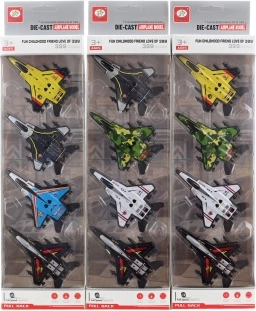 Set de aviones de metal y plástico con mecanismo de retroceso - 4 uds.