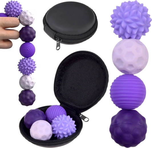 Bolas fidget magnéticas antiestrés sensoriales (4 uds) con estuche