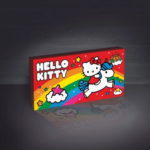 Cuadro luminoso de Hello Kitty para pared con unicornio