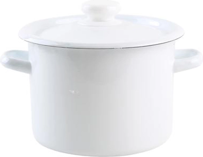 Olla esmaltada con tapa 3 l, blanca