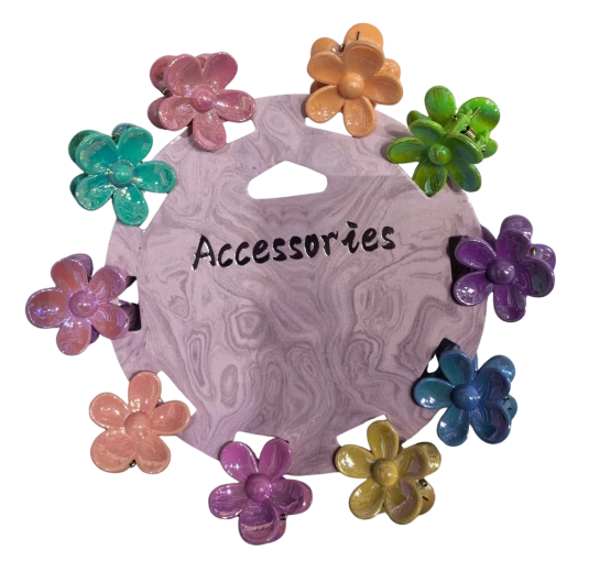 Set de pinzas para el cabello con forma de flor, mezcla de colores, 10 uds.