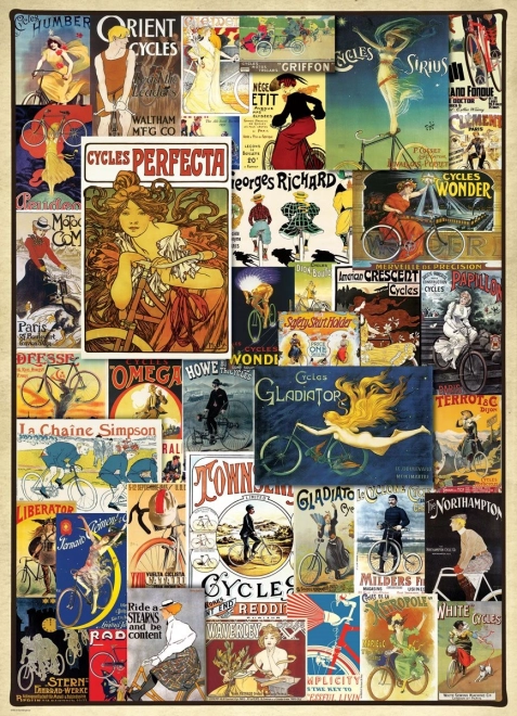 Puzzle Eurographics Pósteres ciclistas vintage 1000 piezas