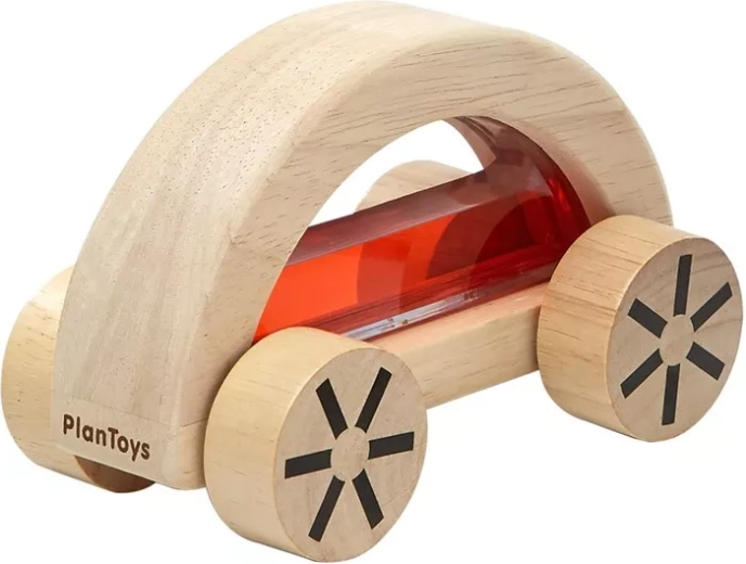 PlanToys cochecito de madera con agua rojo
