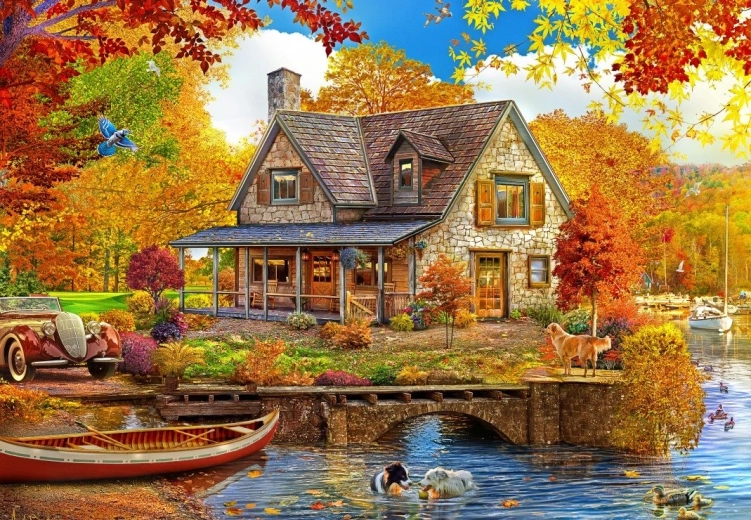 Puzzle Casa junto al lago 1000 piezas BLUEBIRD