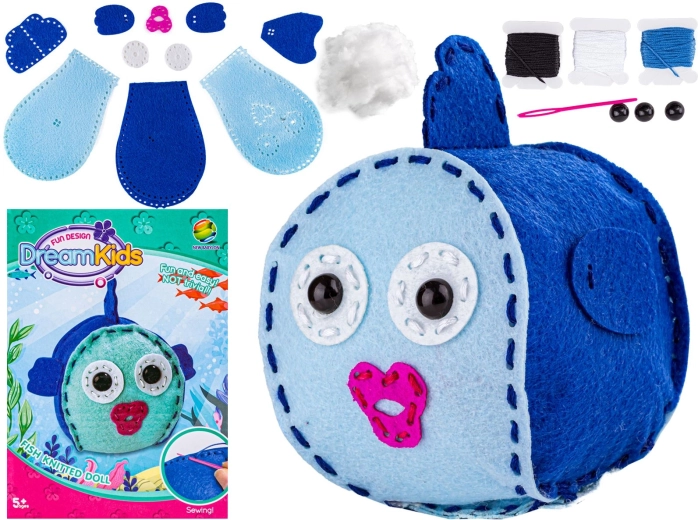 Kit creativo de bordado para coser un peluche de pececita - 1 unidad